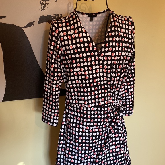 LAST CHANCE!! Talbots Faux Wrap Graphic Print Dress - Sz S - Picture 4 of 8